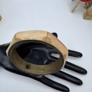 VINTAGE TRIBAL BONE AND BRASS BANGLE BRACELET  BOHO ETHNIC MADE IN INDIA